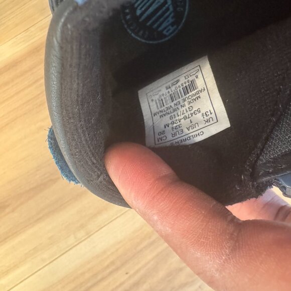 Boys blue leather Palladium boots size 1 - Picture 3 of 7